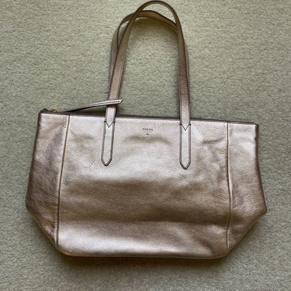 Fossil Sydney Leather Gold Tote